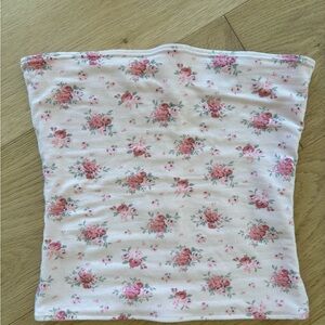 Hollister reversible Floral Tube Top - Pink Rose Print